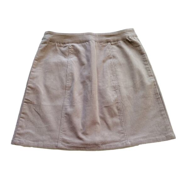Charlotte Russe Beige Corduroy Button Front Patch Pickets Mini Skirt Medium NEW - Picture 6 of 10